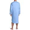 Etnische kleding moslim middellange pyjama's gewaad comfortabel losse vaste kleur dagelijks huis causaal V-hals slijtage lange mouwen
