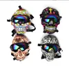 Skull Gas Mask Hookah Pipe Akrylglas Bongs Silikon Vattenrör Bubbler som bär glasögon Halloween Masker Pyrex Tube Rökning