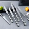 4/6/8-piece steak knife set stainless steel blade kitchen knife seamless handle sharp dining knife 240506