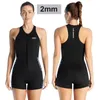 Women's Swimwear Womens Wetsuit Shorty 2mm Neoprene Warm Swimsuit Front Zipper One Piece Sleeveless Wet Suit For Swimming Surfing Vest