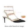 Platforma skórzana seksowne sandały słynne designerskie kobiety wysokie obcasy nit wskazany z slajdami manual luksusowe luksusowe kliny pięty pompki srebrne różowe sandale