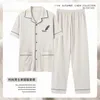 L-5XL zomer elegante pyjama's knit katoenen heren pyjama's sets lange broek slaapkleding pyjama's nacht pijama's plus size homewear pj 240516