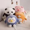 Cute fat Corgi Plush Toy Cartoon Animal Pillow Stuffed Soft Penguin Piglet Panda Puppy Plushie Doll For Children Girls Gifts
