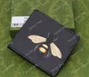Hombres diseñadores de animales Moda Cartera corta Cuero Negro Serpiente Tigre Bee Mujeres Monedero de Lujo Titulares con caja de regalo Top Calidad