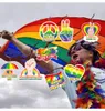3 Days Delivery LGBT Rainbow Festival Decoration 8pcs/Set Banner Flags Paper Pendant Rainbow Party Decoration Love Pull Flag Rainbow Love Creative Pendant