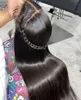 2024 Cabelo humano brasileiro 13*4 Cabelo de renda dianteiro Cabelo de cabelo de 20-34 polegadas de comprimento Cabelo preto reto totalmente tecido humano à mão