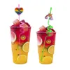 Drink STS Rainbow 24 Thema Crazy Cartoon herbruikbaar plastic voor kinderen Verjaardag Kerstfeest Gunsten Goodie Gifts St Drop Delivery OTPT0