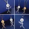 Hiphop fuxk je middelvinger stickman rock punk grappige doodle hanger ketting voor vrouwen mannen trend sieraden cadeau