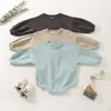 Rompers 0-24M newborn baby girl boy sportswear jumpsuit for young children long sleeved basic cotton oversized Dalian clothing pants baby clothing jumpsuit d240516