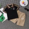 Barnkläder Set Summer 2024 Polo Shirts+Shorts 2pcs/Set Sport Suits For Kids Boys School Uniform Toddler Outfits Clothes L2405