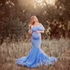 2024 Rok in korte mouw jurk zwangerschapsjurken voor fotoshoot zwangerschapskleding kant zwangere vrouwen staart