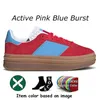 Adidas Gazelle Bold designer woman casual shoes Thick Soled Pink Glow Gum Velvet Womens Trainers og Vegan Cream Collegiate Green【code ：L】Dhgate Sports Sneakers
