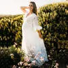 Kant voor baby shower fotoshoot kleding zwangerschap schieten chiffon vrouwen lange jurk zwangerschap maxi jurk