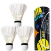 Badminton ShuttleCock 3pcs Equipamentos de bola de treinamento branco de alta velocidade Pedro de penas de pato 240516