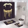 Designer Bathroom Curtain Classic Logo Printed Bathroom Curtain Floor Mat Set of Four Pieces Bathroom Toilet Mat home decoration