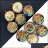 Charms Bijoux Résultats Composants Seven Chakra Natural Stone Pendant Exquis Géométrie sacrée Power Amet Aura 34 mm Drop Livraison 20 199r