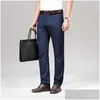 Męskie spodnie Summer Lyocell Bamboo Fibre Cienki swobodny biznes prosty garnitur Spodnie Mężczyzna Khaki Gray Classic Oversize 40 42 Drop dhekp