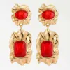 Dangle Chandelier Womens Red Pendant Earrings 2024 Trend Luxury Design Flower Cross Geometric Earring Accessories Crystal Jewelry d240516