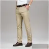 Męskie spodnie Summer Lyocell Bamboo Fibre Cienki swobodny biznes prosty garnitur Spodnie Mężczyzna Khaki Gray Classic Oversize 40 42 Drop dhekp