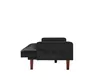 Cama de la sala de estar de doble plegable convertible zk20, botones de cuero con mechones de cuero PU extraíbles de madera