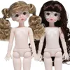 30cm BJD Doll Makeup Face 3D Simulation Eyes 22 Movely Joints Naken Body Girl Diy Dressing Toys 240516
