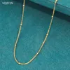 VOJEFEN Necklaces Chains For Women 18K Gold Jewelry Luxury Quality Bead Choker K Long Tennis Necklace Real With Certificate 240511