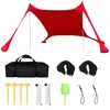 Tält och skyddsrum fiske tält tält bärbar strandsol skydd med antisvind rep UV-skydd för utomhus camping enkelt