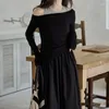 Arbetsklänningar kvinnor sätter fransk snedstreck lång ärm toppar elegant casual lady snörning mode bekväm streetwear harajuku mjuk