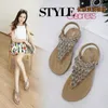 Casual Shoes SIKETU Women Sandals Flat With PU Round Toe Elastic Band Summer Flower Rivet Lace Water Diamond Large Size Bohemian