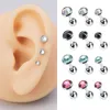 Boucles d'oreilles étalon 3pcs 3/4 / 5 mm CZ Crisstal Top-cartilage Piercing Boucle d'oreille pour femmes hommes en acier inoxydable minuscule 16g