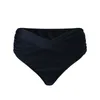 Traje de baño para mujeres traje de baño de mujer Plegado Bikini delantero Bottomal Ruchada Playa de verano Viejo Natación de cintura baja en color sólido