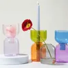 Candle Holders Flower Vases Glass Holder Stand Crystals Transparent Decorations