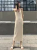 Casual Dresses Women Design Knitting Sleeveless Elegant Tender Leisure Loose Summer Ladies Cozy Mature Midi Chic Basic Ulzzang Stylish