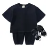Ensembles de vêtements Vente chaude Baby Baby Toddler Girls Vêtements de vêtements à manches courtes T-shirt à col