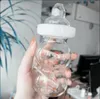 厚いガラス水ボング哺乳瓶ダブリグ14mmのジョイント16cmのガラススモークパイプ
