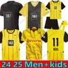 24 25 Sancho REUS Soccer Jerseys Dortmunds Borussia f.nmecha Kamara Футбольная рубашка 110 -й Haller Neongelb Hummels Brandt Yeyna Bellingham Men Men Kids Kit Special