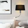 Wall Lamp Modern LED Nordic Creative Fabric Reading Bedroom Bedside Living Room Corridor El Indoor Lighting Fixtures