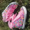 Handmade S Bling Girls Kids en Mother Candy Canvas Shoes Pearls Sneakers For Girl Birthday Party Wedding 240516