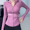 Women's Fitness Yoga Outfit Sports Jacket Stand-up Collar Half Zipper Long Sleeve Tight Yogas Shirt Gym Thumb Athtic Coat Gym Clothing
