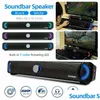 SONDBAR SMALODY 9014 USB Wired Computer LED Subwoofers Sterpet Stereos Sound Blaster Stereo Gaming PC con Colorf Drop Deliv Dhrza