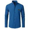 Designer Men's Casual Shirt Premium Designer Business T-Shirt Classic Long Sleeve Shirt Solid Color Alphabet Spring Autumn S-5XL 14
