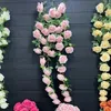 Fleurs décoratives 120 cm Fleur artificielle mur de rotin suspendu Vine Rose Decoration Home Decoration Mariage Décor de décoration