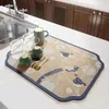 Carpets New Chinese Style Diatomaceous Earth Cup Mat Foot pour entrer dans le sol de la maison Tableau de salle de bain Absorption de l'eau Résistance de saleté et anti-glissement H240517