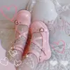 Lolita skor storlek japanska plus sandaler Mary Jane Women Heart Buckle JK Lovely Girl Student Kawaii Sweet Waterproofsandals 325 531 D 012F