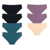 Women's Panties 7 Pieces Silk Solid Seamless Female Underwear Elasticity Breathable Briefs For Ladies Japanese Sexy Lingerie