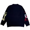 Harajuku Carta de suéter de gran tamaño Impresión de cañón O-cuello de punto Hip Hop Hop Streetwear Men Mujeres Jumper Unisex 240506