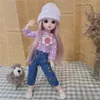 30cm Doll BJD16 Multiple Hair Color Brown Big Eyes 22 Removable Joints Matching Fashion Clothes Accessories Toy Gift 240516