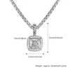 Pendant Necklaces YYUniee 7mm Cubic Zirconia Pendant Necklace Suitable for Female Designers Inspired Twisted Cable Declaration Jewelry Birthday Gift J240516