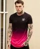 Letnie w stylu Mens T koszule Nowe Sik Silk West Extended Tshirt Men Summer Curved Em Longline przedłużona długość Tshirts9518914