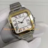 Zegarki na rękę dla kobiet 35 mm srebrna rzymska tarcza 18K żółte złoto Bransoletka damska W2SA0016 Automatyczna sukienka mechaniczna zegarek prezentowy